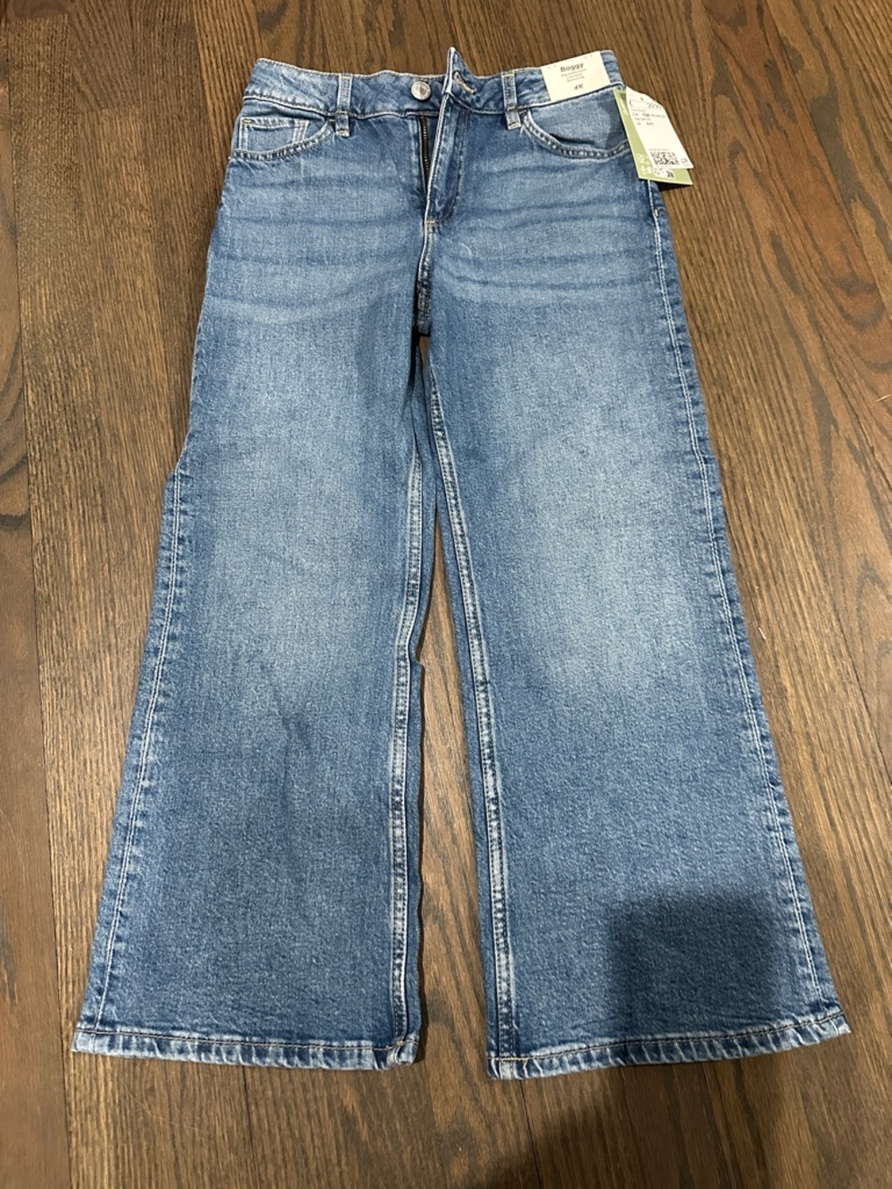 H&M Light Blue Wide-Leg Kids Gurls Jeans Sz 8 20% recycled cotton